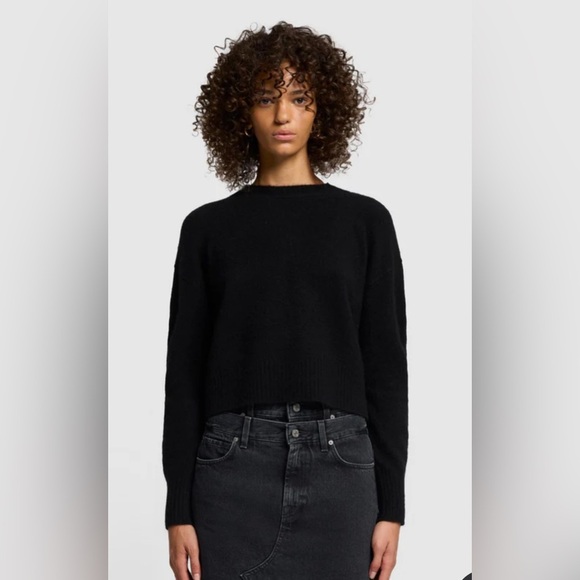 7 For All Mankind Cashmere Blend Crewneck Sweater Black - Picture 1 of 9